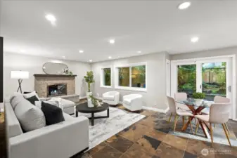 Cozy up in front of the gas fireplace in the family room. And for extra comfort, you can turn on the radiant floor heating.