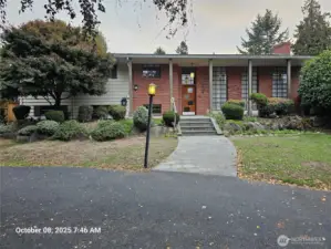 Front of the house as seen from the circular driveway.