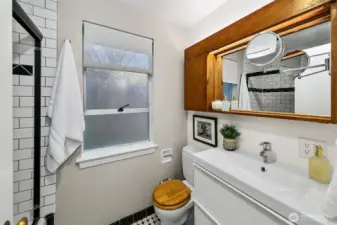 The second floor shared hallway bathroom.