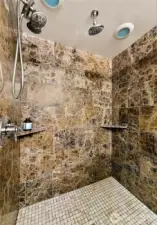 Walk-in shower.