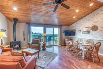 Enter into the great room with a west-facing view for stunning sunsets and active marine and aeronautical views.