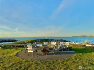 A firepit allows for guests to share stories and make friends.