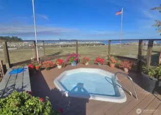 There are two hot tubs on the property. One indoors and this one located by the swimming pool.