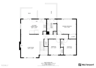 Floor plan of upper level.