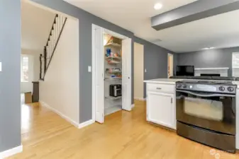 Kitchen with walk in pantry