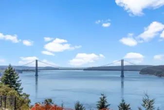 The iconic Narrows Bridge and ever changing water activity on the Puget Sound is a view that will never get old.