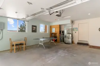 Garage and game room with lake views