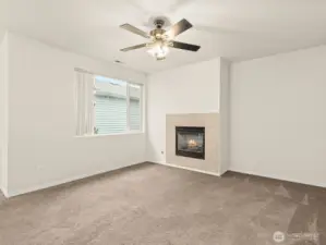 Gas fireplace in living room