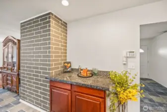 Extra counter space and cabinets