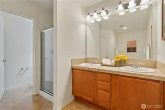 Walk-in closet and a luxurious 5-piece bath