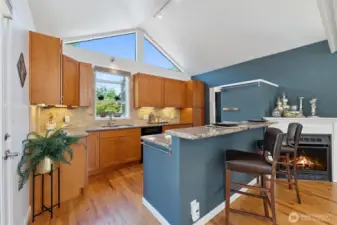 Updated kitchen with plentiful storage.