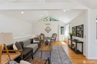 Family room w/ mini-split (AC) to keep you cool in the summer months.