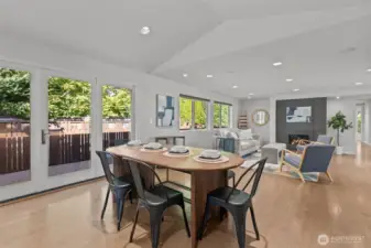 Small enough for an intimate dinner or enough space to spread out to multiple tables for holiday entertaining.