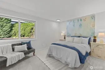 Bedroom number two has plenty of privacy, natural light, and closet space with built-ins as well.