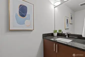 Having a powder room means your visiting guests won't have to use your personal bathrooms.