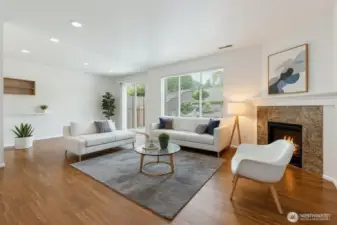 Virtually staged living room.