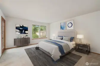 Main virtually staged primary suite