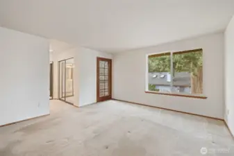 Main primary suite with door to the private deck