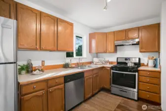 Ample counter space for cooking and baking.