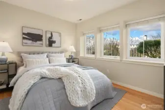 Generous bedrooms with exceptional light.