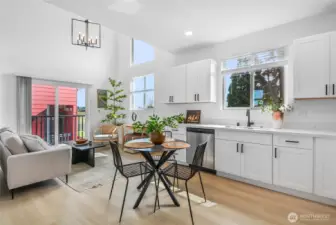 Kitchen is open to the family room.  Lots of light!