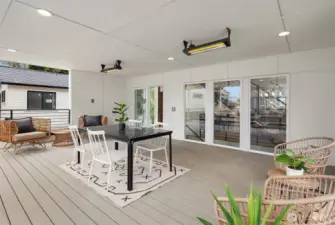 Expansive covered, heated deck
