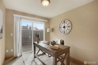 Downstairs find the perfect home office.  Or, make it the third bedroom, you decide!