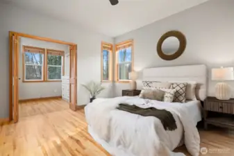 Huge walk in closet off primary. Lots of windows to let in natural light.