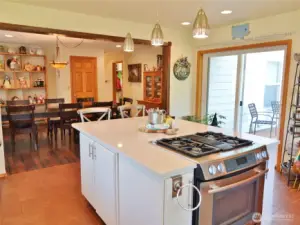 Island w/ a propane range.