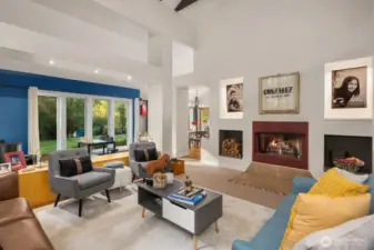 Living area with gas fireplace