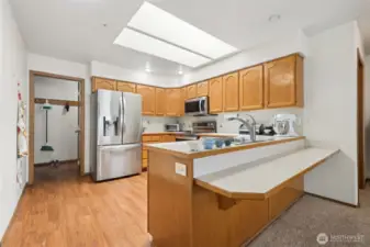 Skylights in the kitchen with newer appliances. All in exceptional condition!
