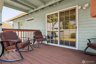 Rear covered deck from the primary bedroom