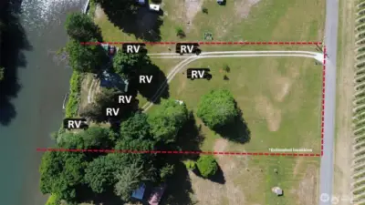 Sky shot show approx location of RV hook ups, etc...