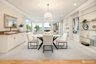 Plenty of storage space with built-in buffet and display shelving