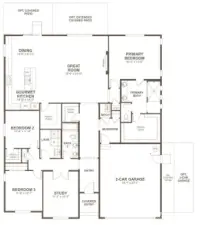 Floor plan for Daniel with 2 car garage.