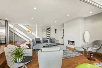 Great room features gas fireplace creating instant ambience.
