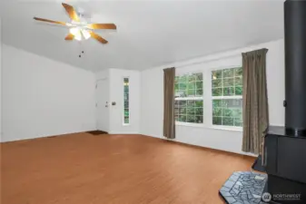 Living Room w/ Wood Stove