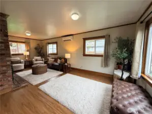 Create a multi purpose space - living room with dining room, in-home office  entertainment space