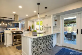 French doors out to the back yard.