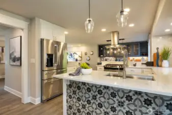 Space for bar stools.