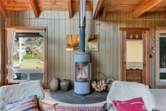 German engineered  high efficiency stove keeps the home warm and cozy