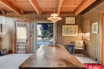 Looking north towards the front door