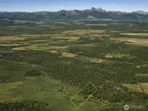 Overhead view with approximate boundaries in yellow.