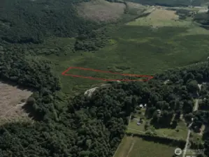 Overhead view with approximate boundaries in red.