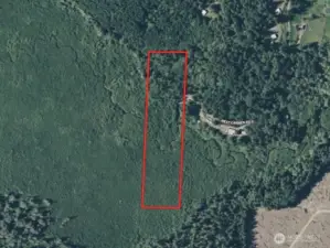 Overhead view with approximate boundaries in red.