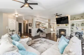 Alternate View of the Living Space looking towards the Dining & Kitchen~Open & Unmatched Floor Plan~