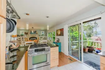 Counter seating and Hood Canal views.