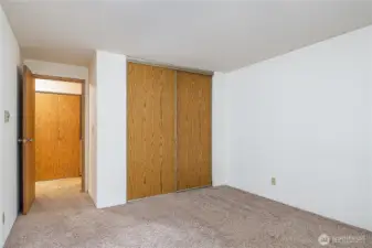 Bedroom looking towards the hallway