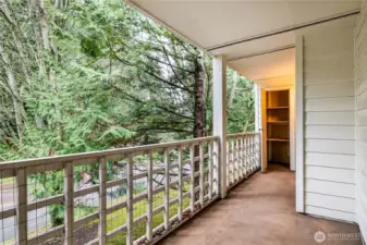 Private deck with storage closet