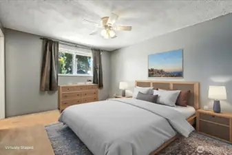 Virtually Staged Main Bedroom